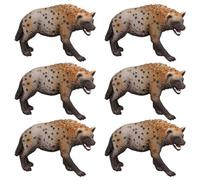 Derwrtup 6 Pieces Hyena Toy Figure - Dog Animal Figures - Realistic Dog Figures - Hyena Wild Animals Figurine | For Collection Science Educational Prop