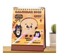 Derwrtup Bread Calendar 2025, Cartoon Desk Calendar 2025, Bread Pattern Design 14-Month Desk Calendar, 14-Month Academic Planner, 5.5 x 7.2 Inches, Simplified Desk Calendar 2024-2025, Tear-Off