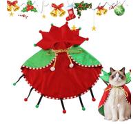 Derwrtup Cape for Dog - Christmas Tree Costume Cat Cloak,Pet Supplies Cloak Cute for Kitten Winter Dress up Festival Birthday Party Cosplay