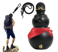 Derwrtup Chinese Pumpkin Bottle, 900 ml Chinese Drinking Bottle, Camping Wine Bottle, for Students, Travellers, Gardeners, Hiking, Camping, Excursions, Yoga Courses, Picnics, Fitness Fans