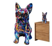 Derwrtup Colorful French Bulldog Statue | Resin Craft Animal Sculpture Modern Colorful,French Bulldog Statue Graffiti Ornaments, Puppy Figurine For Table Centerpieces Ornaments