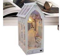 Derwrtup Decoration for the books niche, decorative bookend for the bookshelf, 3D wooden puzzle bookend with LED lighting for bookshelf and desk