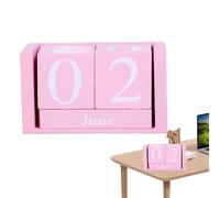 Derwrtup Desk Calendar Blocks, Date Blocks for Desk, Reusable Calendar - Wooden Desk Perpetual Vintage Month Date Display Blocks for Home Farmhouse Aesthetic