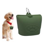 Derwrtup Dog Training Treat Bag | Silicone Snack Storage Bag | Waterproof Anti-Leak for Outdoor Adventures, dark green, Consulte la descripción, See description