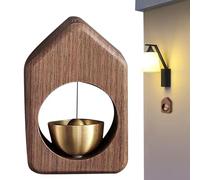 Derwrtup Dopamine Doorbell, Japanese Dopamine Doorbell, Magnetic Decoration Doorbell, Easy to Install Doorbell with Pleasant Sound, Wooden Brass Doorbell for Opening the