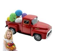 Derwrtup Easter Pickup, Truck Easter, Pickup Car Model with Eggs, Happy Spring Small Truck Decorations, Easter Farmhouse Metal Car Model for Christmas Decoration
