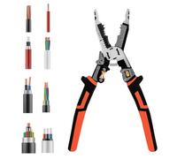 Derwrtup Electric Cable Stripper, for Stripping, Crimping and Cutting Electric Cables, Multifunctional Hand Tool for Network, Household and Car