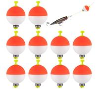 Derwrtup Fishing Rod Float Set, Ten Pieces Foam Weighted Bobbers, Fishing Accessories for Beginners in Freshwater