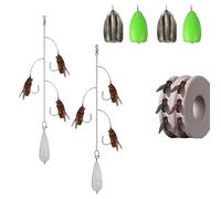 Derwrtup Fly Fishing Bait, Artificial Bass Bait, Fishing Accessories, Natural Multiple Hook Bait for Anglers, Pond, Lake, River, Reservoir