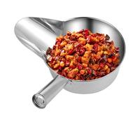 Derwrtup Food Serving Scoop Stainless Steel Fryer Scoop for Kitchen, Food Preparation, Duck Beak, Mixer, for Motorhome, Dining Room, Catering, Truck, Restaurant, Cinema