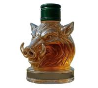 Derwrtup Glass Decanter, Whiskey Boar Head Glass Wine Bottle, Home Decor Collectible for Bourbon Brandy Vodka Drinks Dinner Men Family Restaurant Living Room