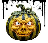 Derwrtup Halloween Pumpkin Face Sculpture, Expressive Pumpkin Statue Table Centerpieces, Exquisite Holiday Funny Crafts Parties Favors for Festive Ambiance Seasonal Display