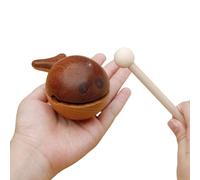 Derwrtup Hand Percussion Instruments - Wooden Fish Temple Block - Wooden Percussion Toy with Decorative Fish for Meditation, Home, Office & Travel