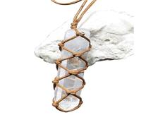 Derwrtup Handwoven Healing Stone Necklaces - Hexagonal Natural Stone Pendant, Hexagonal Healing Crystal Stone Jewellery, Crystal Necklaces Spiritual