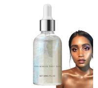 Derwrtup Highlighter Body Oil, Shiny Body Glitter Makeup Dry Oil, Lightweight Texture Liquid Highlighter for Legs, Shoulders, Face, and Eyes