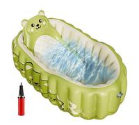 Derwrtup Inflatable Bathtub for Babies, Cartoon Inflatable Bath for Babies, Shower Non-Slip Seat with Pump for Bathroom, Home, Children, Holiday, Swimming, Camping, Bathing
