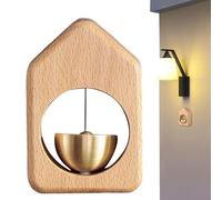 Derwrtup Japanese Doorbell, Shop Owner Bell for Door - Magnetic Shop Owners Bell - Easy to Install Doorbell with Pleasant Sound, Wooden Door Bell Made of Brass