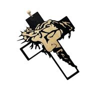 Derwrtup Jesus Pendant,Jesus Rustic Catholic Crucifix Spiritual Art Sculpture | Jesus Ornament Rustic Catholic Crucifix Spiritual Art Sculpture for Holiday Home Decoration