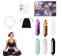 Derwrtup Meditation Crystal Rod, Hexagonal Crystal Stones, Hexagonal Meditation Stone, Natural Crystal Rod Energy Reiki Stones for Meditation and Home Decoration