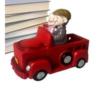 Derwrtup Older Couple Cake Topper Old Couple Figurines | Resin Garden Decoration Statues - Ornaments for Elderly Couples, Wedding Statues, Hand Painted Figures in a Vintage Car for Home