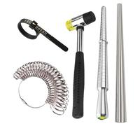 Derwrtup Ring Size Measuring Device - Jewel Measuring Device and Finger Tape Measure - Ring Measuring Tool, Rubber Mallet Finger Measuring Tape for Women, Men, Jewellery Making, DIY, Repair and