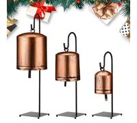 Derwrtup Rustic Bells for Christmas,Vintage Rustic Christmas Cow Bells | 3X Hangable Cow, Vintage with Stand