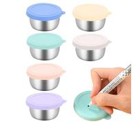 Derwrtup Salad Dressing Containers with Lids | Stainless Steel 1.35oz Salad Dressing Cups,Reusable Dipping Cups Meal Prep Accessories for Travel Barbecue Picnic Offices Party