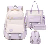 Derwrtup School Bag Set | School Bookbag | Cute Pen Pouch with Tote Knapsack for Outdoor Daily Commute Trips Camping Preschool Students