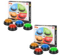 Derwrtup Set of 2 Answer Buzzer Light & Sound - Sound and Light Buttons Toy - Quiz Show Signal Devices Diameter 9 cm - for Family, School & Party, LED Light, Siren & Summer, Educational Toy from 3