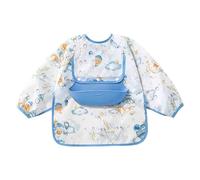 Derwrtup Sleeved Bibs for Babies - Adjustable Full Body Bibs Baby With Storage Pocket,Toddler Led Weaning Supplies for Sandbox Games Supplementary Food Addition