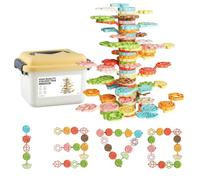 Derwrtup Stacking Blocks | Seventy-Two Piece Rainbow Tree Building Balance Game, Fine Motor Skills Toy | for Girls from 3 Years at Home in Nursery in the Classroom in Preschool for