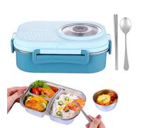 Derwrtup Stainless Steel Lunch Box for Toddlers, 3-Compartment Divided Food Container, Camping Food Container, for Children, Adults, Truckers, Fitness Fans, Professional Office, School, Picnics, Road