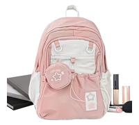 Derwrtup Travel Backpack for Teenagers | School Backpack with Multiple Pockets, Ergonomic Design Stylized for Daily Use of Young Children Adults in Casual Activities, pink, Consulte la descripción