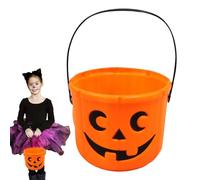 Derwrtup Trick or Treat Bucket,Pumpkin Pails Trick or Treat Candy Goodie Bag - Trick or Treat Jack Lantern Candy Goodie Bag, Pumpkin Face Bucket with Handle Portable Candy Pumpkin Pails