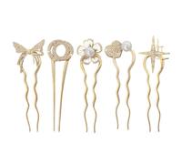 Derwrtup U Shaped Bun Hair Fork, Vintage Metal Hair Sticks, U Shaped Hair Clips, U Shaped Hair Clips, Stylish and Elegant Metal Hair Clips, 5 x Hair Styling Pins for Elegant