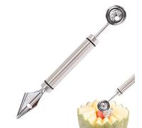 Derwrtup Watermelon Ball Cutter Set, Stainless Steel Double Head Fruit Ball Shaper Spoon, Spoon for Dessert Kitchen Pitaya Kiwi, Butter Pear Serving
