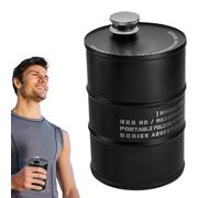 Derwrtup Whiskey Bottle - Dense Barrel Design - 75cl Leak-Proof Stainless Steel Bottle for Work Fishing Travel Picnic Backpacking