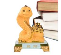 Derwrtup Year of the Snake Statue, Chinese Snake Figurine, Small Golden auspicious Snake Statue | Lucky Sculpture, Lucky Animal Statue, Feng Shui Statue, Collectable Figures to Dress Up