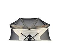 Deryan Baby Travel Cot - Lightweight - Portable Travel Cot Tent - Two-Point Security T-Lock System - With Mosquito Hood, Mattress and Pocket - Breathable Mesh - Baby Travel Cot - Cream
