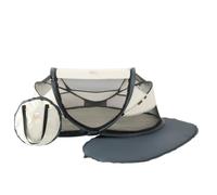 Deryan travel cot / travel cot Baby Luxe travel tent including sleeping mat, self-inflatable air mattress and carrying bag with pop-up built within 2 seconds, cream