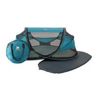 DERYAN Baby Travel Cot with Mattress from Birth to 2.5 Years - Pop Up Bed Tent Set Up in 2 Seconds - Includes Mosquito Net and Travel Bag, Fast & Compact Folding, Lightweight (Ocean)