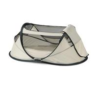 Deryan BabyBox Camping Bed - Lightweight, Compact and Foldable - Unfolds in Just 2 Seconds - 50% UV Protection - Flame Retardant Fabric - Includes Sleeping Mat, Mosquito Net and Carry Bag - Cream