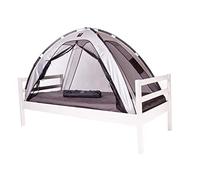 DERYAN Bedtent - 200x90cm - Silver - < 1mm Mosquito Net - Protects Your Sleeping Child Against Mosquitoes and Insects - Including Carrying Bag