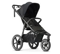 Deryan Bolt Jogger - All Terrain Pushchair with Mosquito Net - One Hand Folding and Portable - XL Air Wheels, UPF 50+ Reclining Backrest, Height-Adjustable Handle - from Birth up to 22 kg - Black