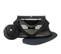 DERYAN BV Travel Cot - Peuter Luxe - Black - Pop-up System - Set-up in only 2 Seconds - Including Cotton Cover with Zipper, self-Inflating air Mattress and Carrying Bag