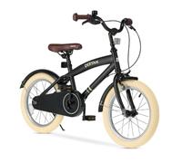 DERYAN Coastline 16-Inch Kids Bike | Children's Bicycle with Kickstand | Adjustable Saddle & Handlebars | Bike for Boys & Girls Aged 7-13 Years | Black