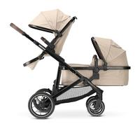 Deryan EVY V2 Pushchair for 2 Children - for Newborns, Toddlers & Preschool Children - Baby Pram Buggy up to 50 kg - Baby Twin Buggy - Travel 2 in 1 Complete Set - Nougat