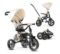 Deryan Explorer Tricycle for 9 Months to 25 kg (9 months - 4 years) - Foldable - Kids Trike with Push Handle - Swivel Seat - Foldable Canopy with Sun Protection - Nougat