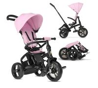Deryan Explorer Tricycle for 9 Months to 25 kg (9 months - 4 years) - Foldable - Kids Trike with Push Handle - Swivel Seat - Foldable Canopy with Sun Protection - Pink