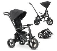 Deryan Explorer Tricycle for 9 Months to 25 kg - Kids Trike with Push Handle - Swivel Seat - Foldable Canopy with Sun Protection - Black